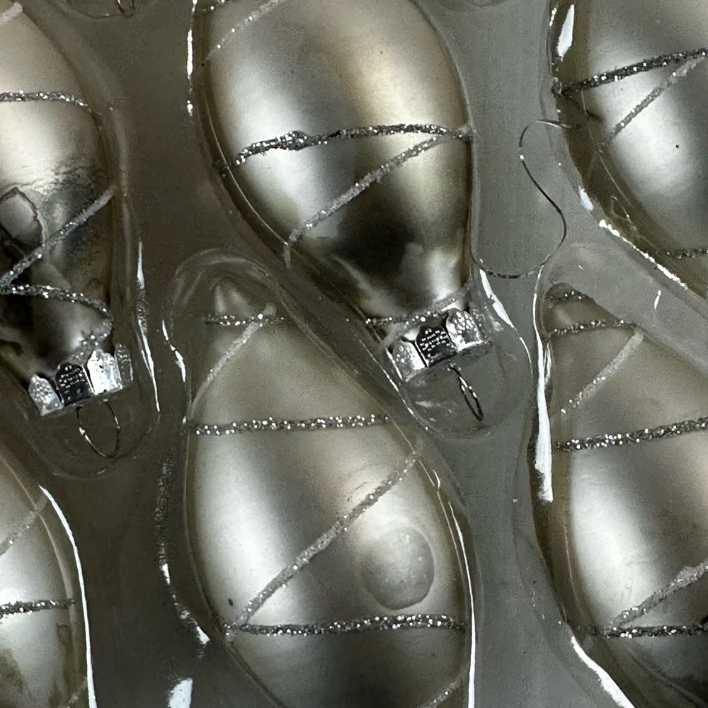 Target Silver and Gold Glass Ornaments Set Of Two